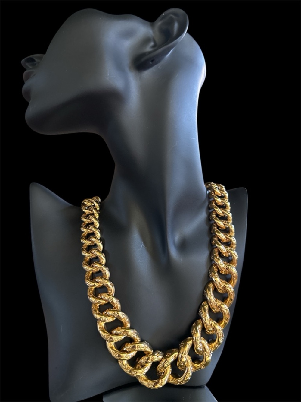 Louis Vuitton Gold Monogram Cuban Link Necklace! Pristine! COA, box and dustbag!